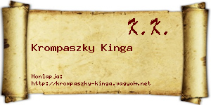 Krompaszky Kinga névjegykártya